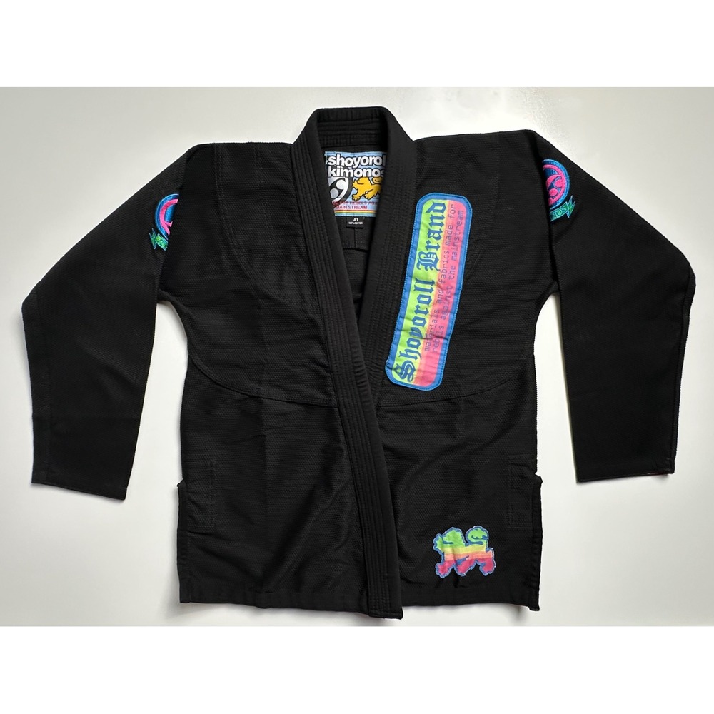 Shoyoroll Kimonos Brazilian Jiu Jitsu BJJ Gi Jacket Black Neon Patches Size A1